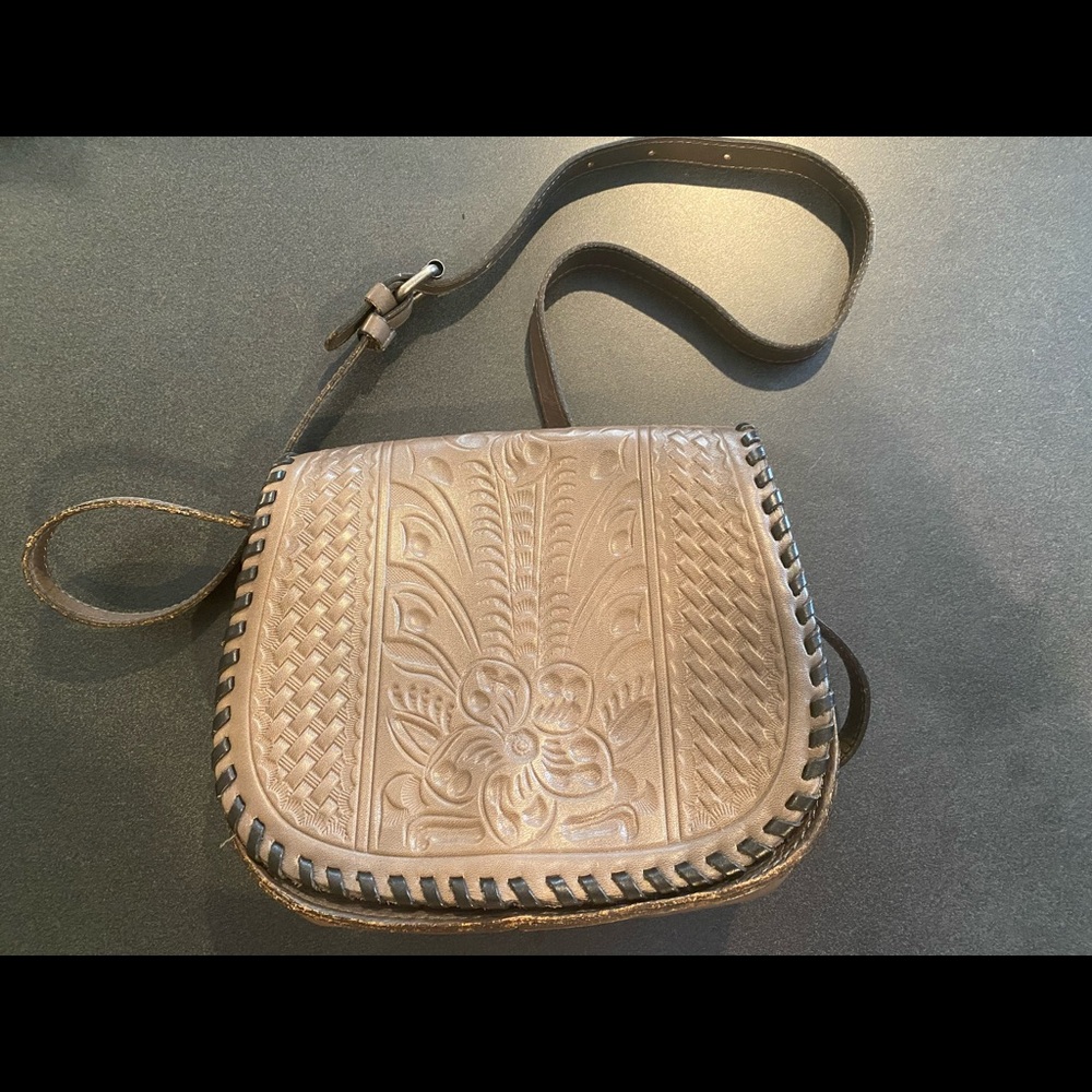 Patricia Nash leather saddle bag